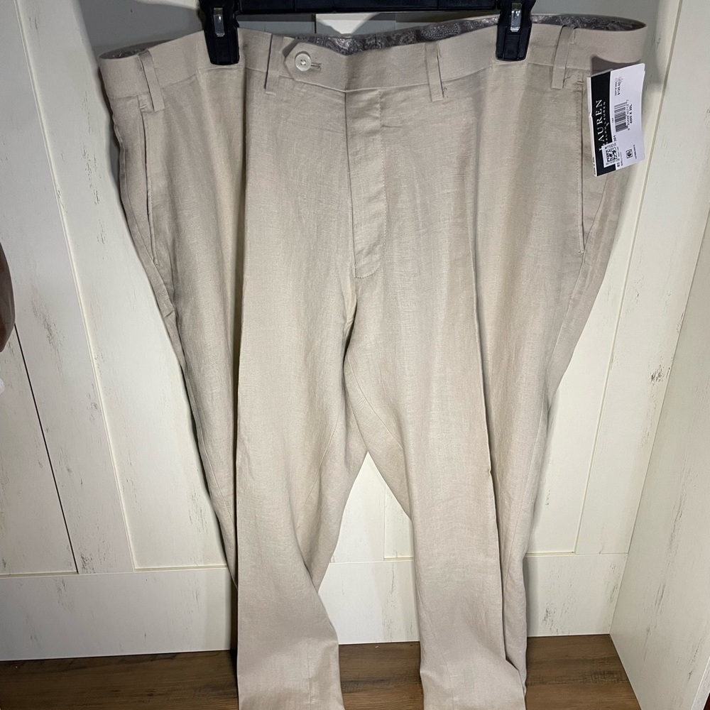 Ralph Lauren black label Light tan linen pants 40w X 30L